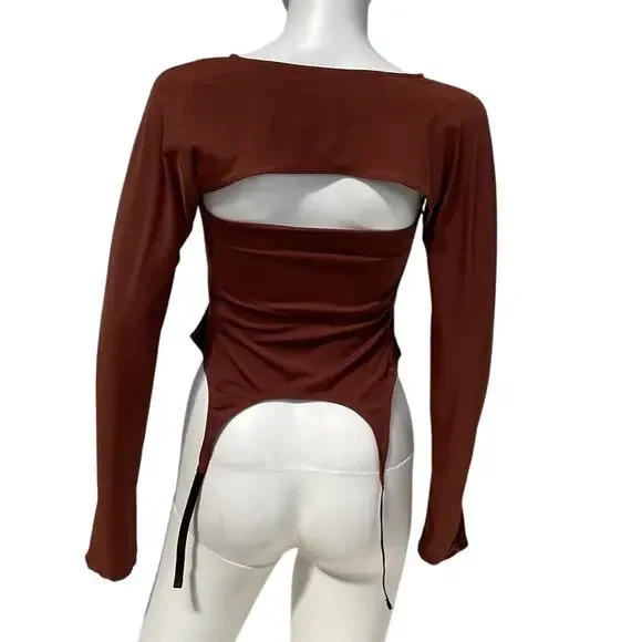 Miaou Sleek Brown Phoenix Top Size M - Picture 3 of 5